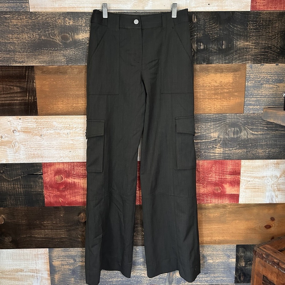 TWP clothing Women’s Pants Wide Leg Wool Cargo Grey Black 28in Size 0